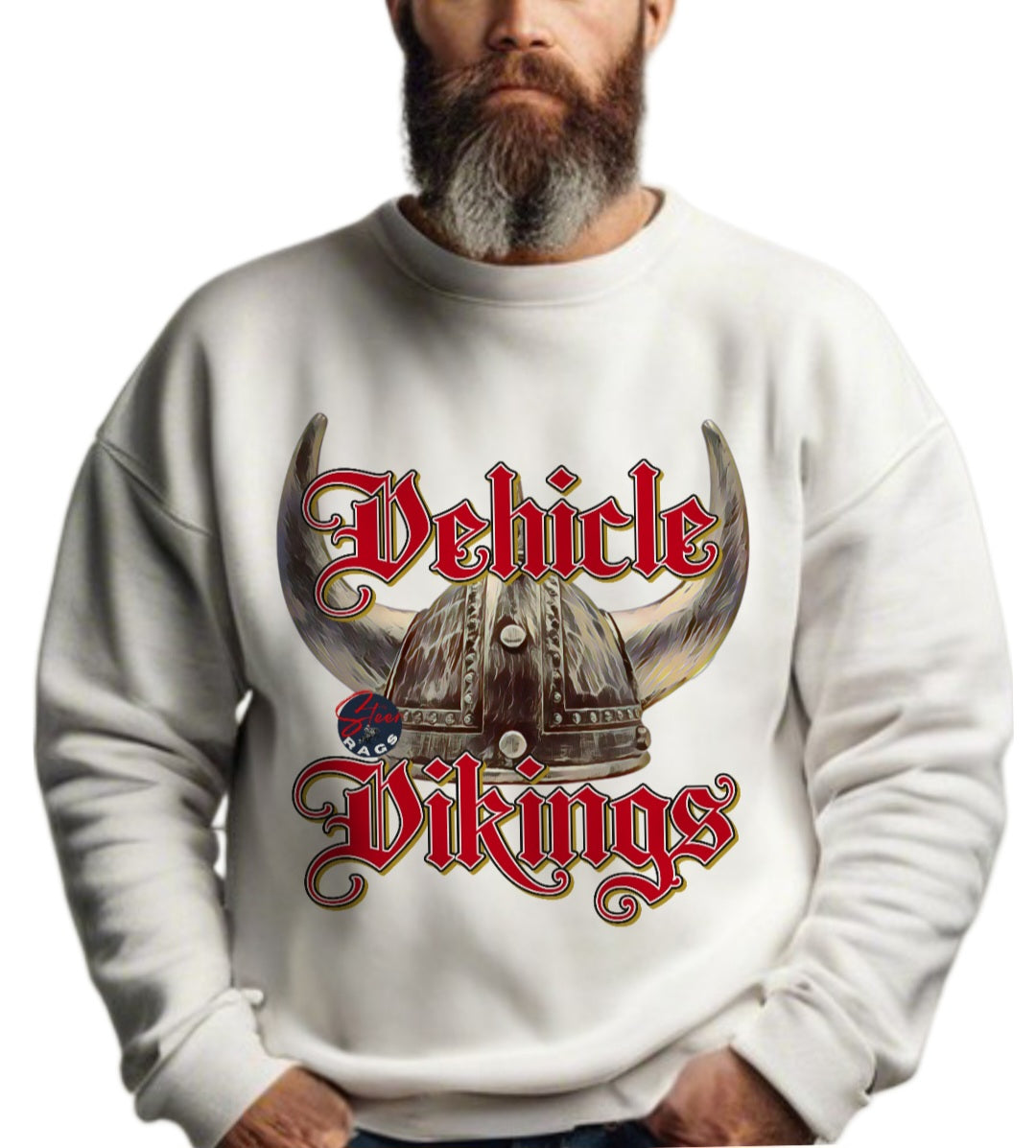 Vehicle Vikings Red Print Sweatshirt