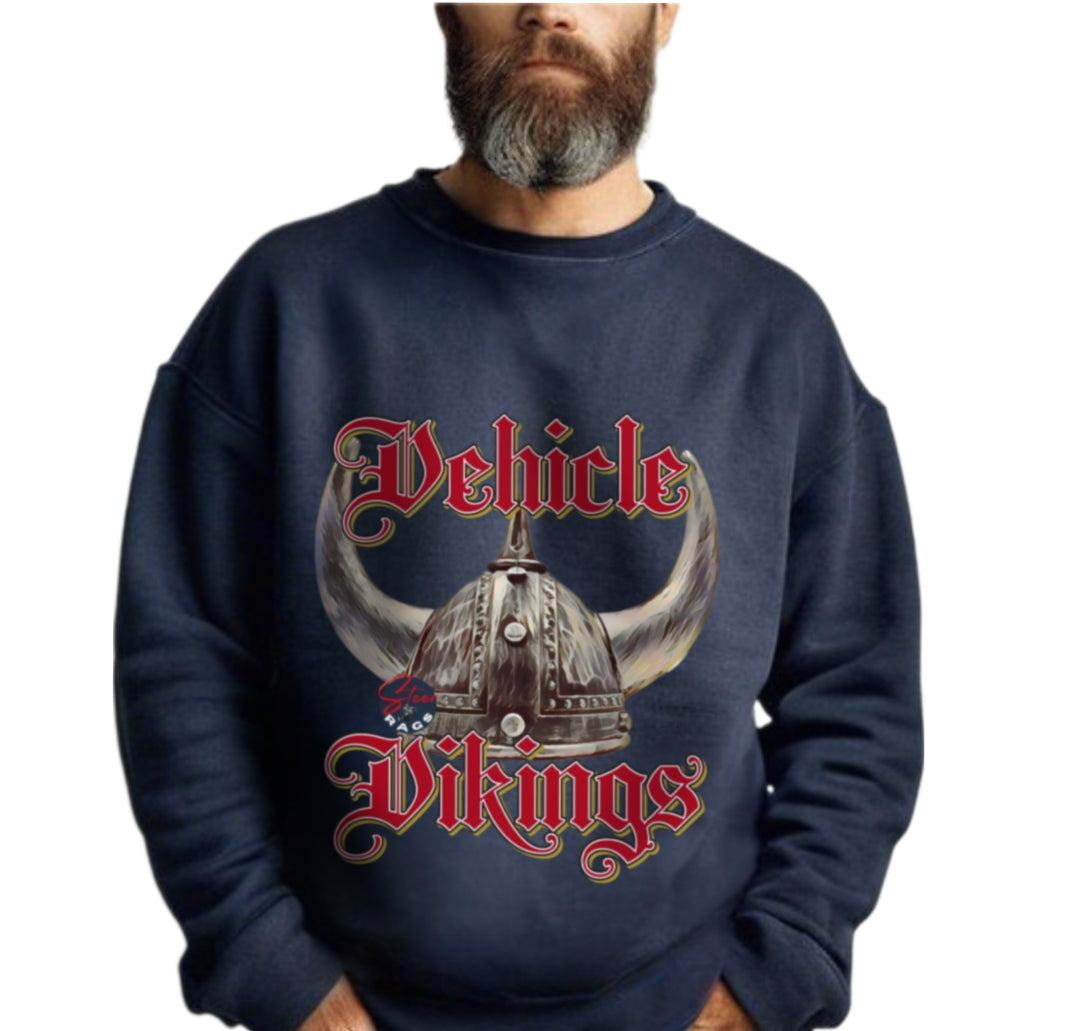Vehicle Vikings Red Print Sweatshirt